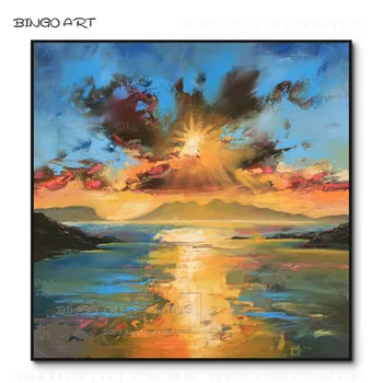 Kunstnik Käsitsi maalitud Kõrge Kvaliteedi Abstraktse Taevas Pilve Maastiku õlimaal Lõuendil Ilu Päikeseloojangut Pilv Maastiku õlimaal