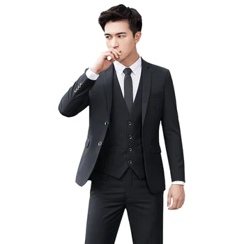 Lin2856-äri ülikond meeste pulm kolm rõivakomplekti