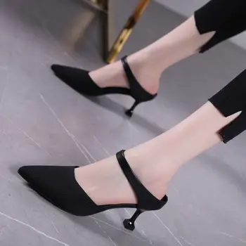 Sandaalid Naistele Keskmise Kontsaga Kingad, Kleit Naine Sandal Pool Elegantne Disainer Suvel Uus 2023 Väike Stiletto Kontsad Fashion Punane