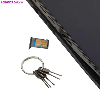 5TK Anti-Kadunud Sim-Kaardi Eemaldamise Nõela 5tk Sim-Kaardi Pin + 1 Ring Peamine Vahend Telefoni Väljutamine Pin-kood SIM-Kaardi Salve Eemalepaiskumine Pin Võtmerõngast