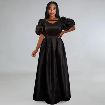 Aafrika Maxi Kleidid Naistele Rüü Africaine Femme Dashiki Must Varustus Maroko Seal Kaftan Dubai Moslemi Mood Pikk Abaya
