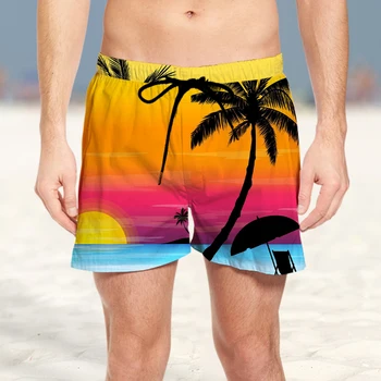 2023 Suvel Uus Meeste Vintage Element Muster Beach 3D lühikesed Püksid Mugav Veealuse Maailma Resort Troopiline Džungel Stiilis Püksid