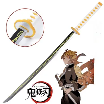 1:1 Cosplay Kimetsu no Yaiba Mõõk Relva Demon Slayer Agatsuma Zenitsu Mõõk Anime Ninja Nuga PU mänguasi 104cm