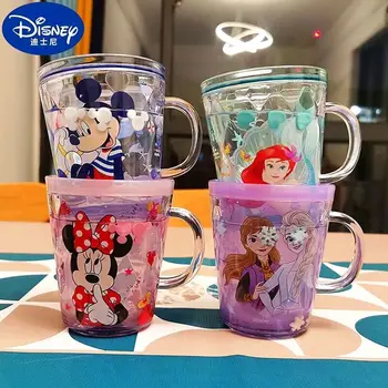 Disney tüdrukute külmutatud crystal tass käepide Topelt kiht õpilane Karikatuurid külma vee 260ML beebi Suu cup
