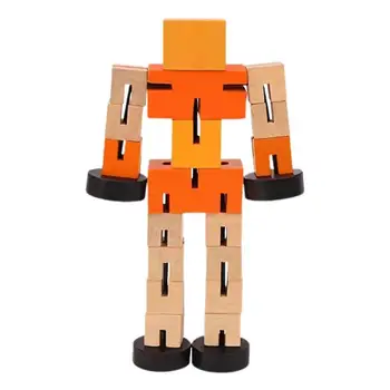 Wooden Robot Plokid Muuta Õppimine Kingitus Väikelapse Mõistatusi Transfigures Mänguasjad Koolieelsete Lugedes Mäng Paindlik Pööramine