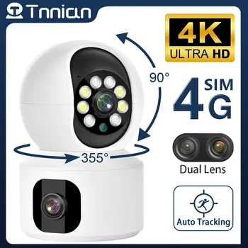 Tnnian 4K 8MP Dual Lens 4G PTZ Kaamera, WIFI, Dual Screen beebimonitor Inimeste Jälgimise Siseruumides Kodu Secuity CCTV Järelevalve v380