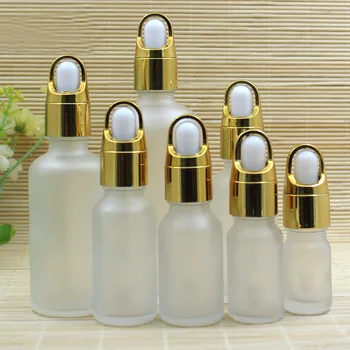 50ml roheline/sinine/pruun/läbipaistvast klaasist pudel, kuld, hõbe korvi kaane eeterlik õli seerumi niiskuse proovi vedelik naha kosmeetika pakkimine