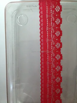 2,5 cm (25 mm) laius 50meter/palju Punast DIY venitada elastne Pits Sisekujundus seelik pruudi heandband ripskoes rõivas šveitsi prantsuse zakka pits