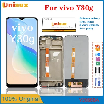 100% Originaal Jaoks Vivo Y30 G V2066BA LCD Ekraan Puutetundlik Digitizer Assamblee
