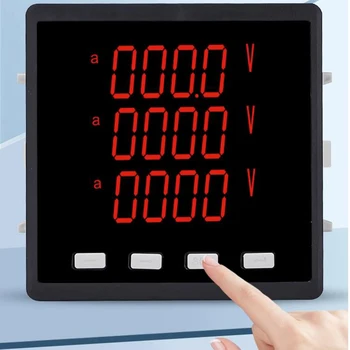 RS485 MODBUS ' i standard 3-faasiline 4-kohaline Digitaalne display panel Multi funktsiooni arvesti Pinge voolu väärtus ühes
