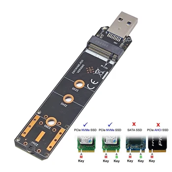 NVME USB Adapter M. 2 NVMe USB-3.1 SSD Adapter 10Gbps USB3.1 Gen 2 RTL9210 Kiibid M Võti M2 NVMe 2230 2242 2260 2280 M. 2 SSD