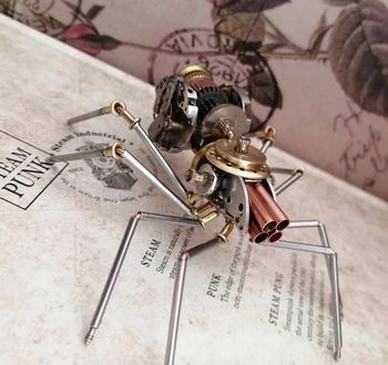 3D steampunk putukate mehaaniline ämblik kõik metallist puhas käsitöö loominguline väike käsitöö ehteid - Valmistoote