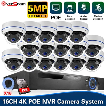 H. 265 16CH 4K POE NVR Kit CCTV Süsteemi 5MP POE IP Security Valve Kaamera Sytem Kit Heli Salvestada XMEYE IP Cam Määrata, 16 Kanaliga