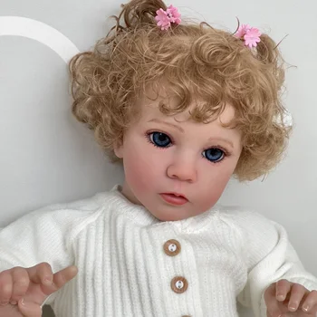 60CM Uuestisündinud Toddle Nukk, mille Juured ulatuvad Blondid juuksed Beebi Kaisus Pehme Keha 3D-Naha Nähtav Veenides Kõrge Kvaliteediga Käsitsi valmistatud Nukk