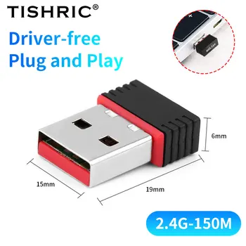 TISHRIC USB2.0 Traadita Võrgu Kaardi Adapter 2.4 GHZ 150Mbs Vastuvõtja Dongle USB Wifi Adapter 802.11 N Lauaarvuti Sülearvuti