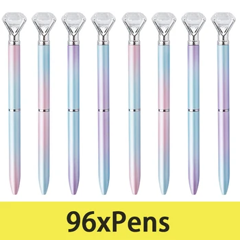 96Pcs Suur Teemant Pliiatsid Crystal Diamond Ball Pen Pliiatsid Gem Pliiatsid Bling Kooli kontoritarbed