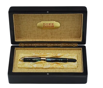 Duke 14K Gold riikliku rakendusasutuse Purskkaev Pliiats Särav Pärl Tume Roheline Mere-0,5 mm Trahvi riikliku rakendusasutuse W/Gift Box Kirjalikult Kingitus Pen Set