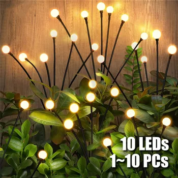 LED Päikese Tuled 1~10tk Väljas Firefly Lamp Aia Kaunistamiseks Veekindel Aed Kodu Muru Ilutulestik Uue Aasta Jõulud