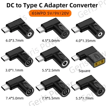 65W DC USB-C PD Power Adapter Converter 5.5X2.5 7.4X5.0 4.5X3.0mm Sülearvuti Laadija Tüüp C-Ühenduspesa Xiaomi Samsung