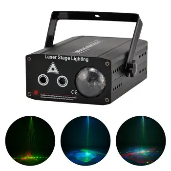 2 Len Punane Roheline Gobos Heli Laser Lezer Valgust RGB LED Vesimärgid Aurora mõju Disko DJ Par Ööklubi Etapp Luces Lamp Valgustus