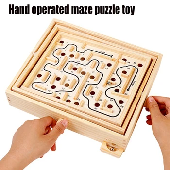 Väikesed Lapsed Puidust Mänguasi Puzzle Pall Labürindis Puit Juhul Box Lõbus Aju Küljest Väljakutseks Tasakaalu Mänge Harivad Mänguasjad Lastele Täiskasvanud