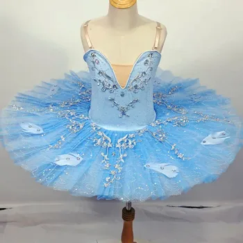 Taevas Sinine Professionaalne Ballet Tutu Tüdrukud Täiskasvanud Lapsed Luikede Järv Ballerina Dance Kostüüm Pannkook Ballet Tutu Kleit Tüdrukud Koos Hoop