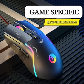 1,5 m Kaabel, E-sport 7200 DPI Gaming Mouse Mehaaniline Juhtmega Hiirt, RGB Makro Programmeerimine 7 Klahvid Hiirte Jaoks Mäng Arvuti Sülearvuti