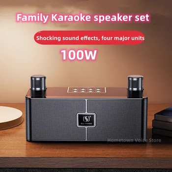 Caixa De Som 100W Suure Võimsusega Bluetooth Karaoke Kõlar Dual Kõlar Traadita Kodus TV KTV Speaker Set Home Auto Bluetooth-Boombox