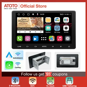 ATOTO S8 Lite Auto Raadio Android 2 Din Auto Stereo Multimeedia Mängija, Universaalne 10 Tolline Puutetundlik 2G+32G Sisseehitatud GPS Bluetooth