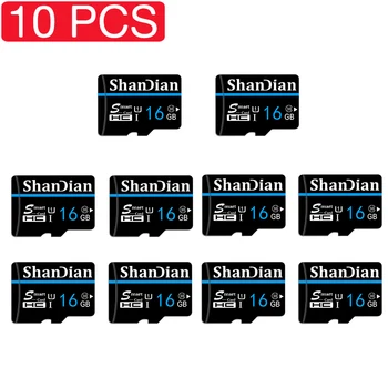 SHANDIAN 10/TK Mälukaart 32GB 64GB 128GB, Mini Sd Card Class 10 TF Flash 16GB Mini Sd Kaardi jaoks Nutitelefoni/kaamera Vaba adapter