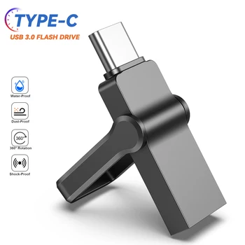 TOPESEL 64GB C-Tüüpi Flash Drive Dual USB 3.0 Flash Drive 128GB USB Thumb Drive UDP-Tech Veekindel C-Tüüpi Flash Drive