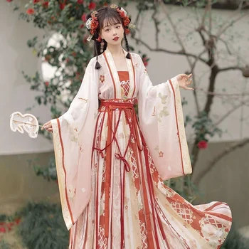 Hanfu Traditsiooniline Kleit Naiste Iidse Hiina Hanfu Komplekt Naine Cosplay Kostüüm Pool Näita Hanfu Sinine Ja Punane Täielik Komplekt