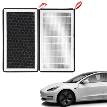 2tk kliimaseade Filter Tesla Model 3 Y HEPA Carbin Konditsioneer Cleaner PM2.5 Aktiivsüsi Õhu Asendamine Filte