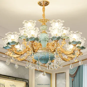 Prantsuse Romantiline Keraamiline Magamistuba Lamp Restoran Luksuslik Õhkkond Villa Palace Lühter