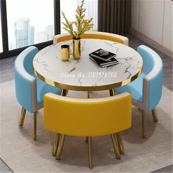 Lihtne vastuvõtu läbirääkimiste kohtumine külaline laud ja tool kombinatsioonide tabel tee piim kohv 4S shop vaba ümarlaud asukoht