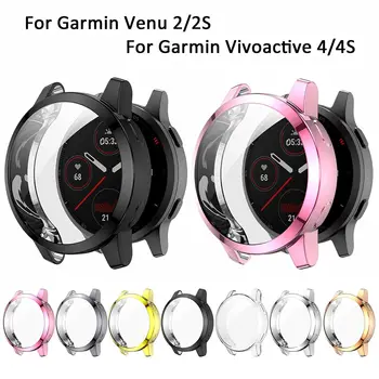 TPÜ karpi Eest Garmin Vivoactive 4 4S Venu 2 2S Smart Watch Screen Protector Glass Shell Kaitse Raami Vaata Kaitseraud