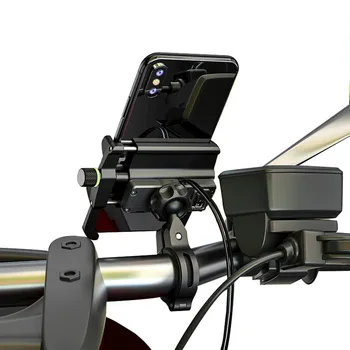 3.5-7 Tolline Mootorratas Jalgratas Telefon Navigatsiooni Fikseeritud Bracket Moto Lenkstangi Alumiinium Telefoni Hoidja Koos USB Power Laadija