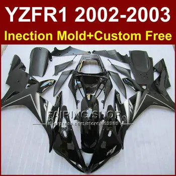 Läikiv must custom voolundi jaoks YAMAHA kere YZF1000 02 03 YZF R1 2002 2003 yzf r1 kehaosad Järelturul +7gifts