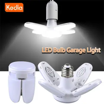Kedia LED Pirn Deformatsioon Kokkuklapitavad LED Lamp E27 Kruvi Neli-Leaf 4+1 Leht Lamp 28W Ventilaatori Laba, Ajastus Lamp Lamp Garaaž Kerge