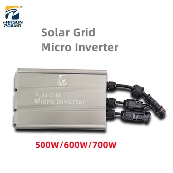 FARSUN VÕIMSUS MPPT Solar Grid Inverter Mikro-Sisend 500W 600W 700W DC 18-50V AC 110/220V Võrku Ühendatud PV Inverteriga Hõbe
