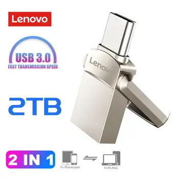 Lenovo 1TB/2TB USB 3.0 Flash Drive 512 GB 256GB Tüüp-c 2 1 kiire Pendrive 128GB Storage Device Veekindel U Stick for PC