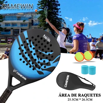 Full Carbon Fiber Kare Beach Tennis Racket Kaanega Kott Saata Overglue Kingitus Presente 2023 Kuum