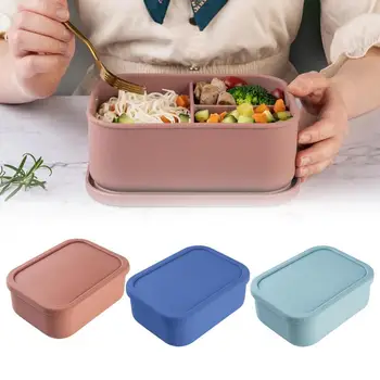 Silikoon Bento Box Vastupidav Lunch Box Konteinerid 3 Kupeed Virnastatavates Toidu Ladustamise Mahuti Koos Kaane Lõuna Suupisted