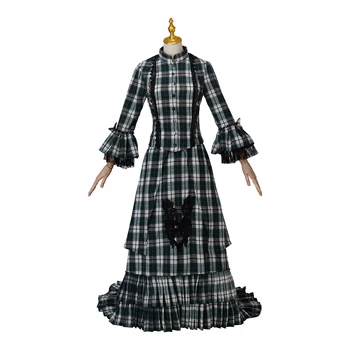 18. Sajandi Aegne Vintage Ruuduline Kleit Keskaja Pall Kleit Longuette Tanssiaiset Kleit kodusõda Lõuna-Belle Royal Court Dress