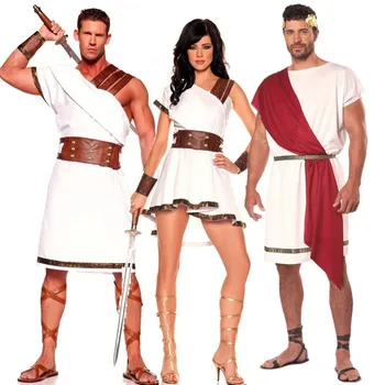 Vana-Kreeka Mütoloogia Gladiaator Costum Keskaja Roma Spartan Warrior Paar Varustus Halloween Carnival Pool Cosplay Kleit