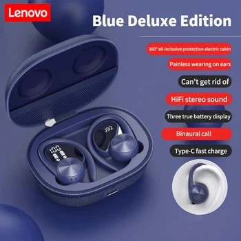Lenovo Sport Bluetooth Kõrvaklapid Õhu Kõrva Pungad HiFi Stereo Aktiivne Müra Tühistamise Earbuds LED-Ekraan, Peakomplekti, iPhone ja Android