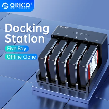 ORICO kõvaketas Docking Station 5 bay SATA ja USB 3.0 HDD Docking Station 2,5/3,5-tolline HDD/SSD Offline Kloon Funktsioon
