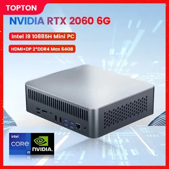 Topton Gaming PC Intel i9 10885H i7 10870H Mini PC NVIDIA RTX 2060 6G Windows 11 Gamer Lauaarvuti NVME SSD Dual DDR4 WiFi