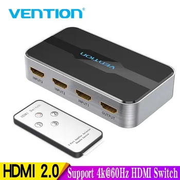 Sekkumise teel 3 in 1 out HDMI Lüliti 4K 3D 2.0 1.4 HDMI Splitter for PS4 TV Xbox 3 in 1 out koos kaugjuhtimise Lüliti HDMI 2.0 Adapter