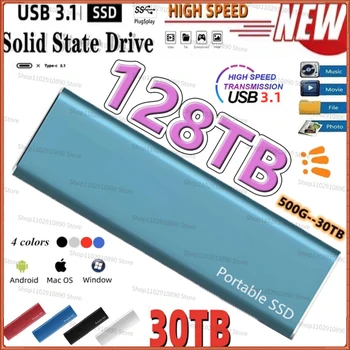 4T Uus Kaasaskantav Suure Kiirusega Liikuva Solid State Drive 500G/2/8/16TB SSD Mobiilne kõvaketas Väline Ladustamine Decives Sülearvuti Mac